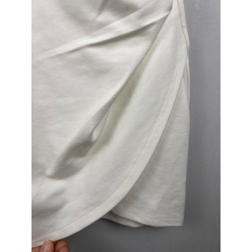 Lulus White Sleeveless Bodycon Dress Faux Wrap Stretch Zip Back Size L minimalis - Picture 4 of 6